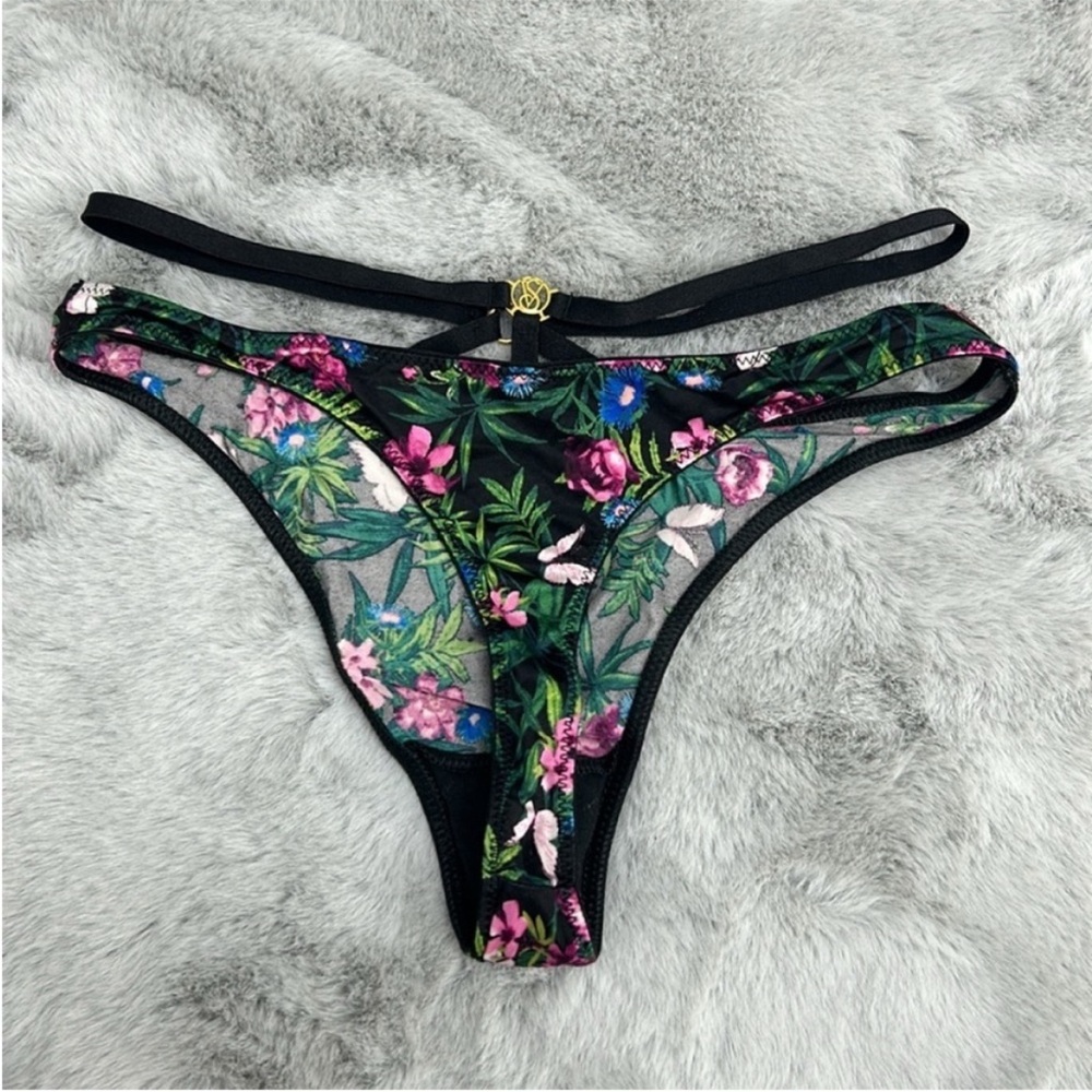 Victoria’s Secret Floral Strappy Thong Panty - Picture 3 of 3